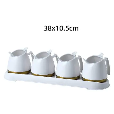 4pcs/set Plastic Condiment Jar Set for Kitchen Storage