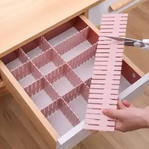 8pcs/set DIY Drawer Dividing Partition Plastic Adjustable Home Storage Organizer