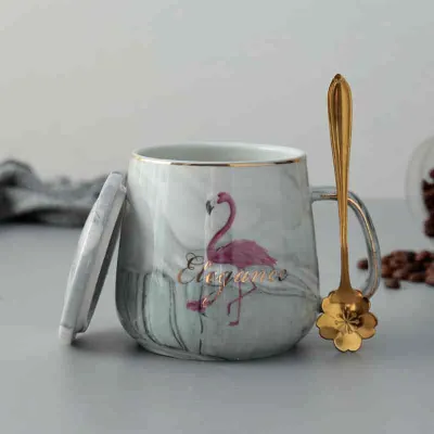 Simple Ceramic Cup with Cover for Home Kitchen