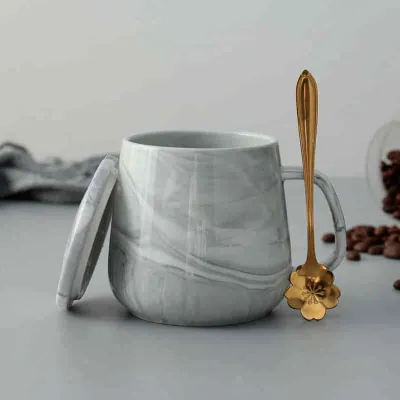 Simple Ceramic Cup with Cover for Home Kitchen