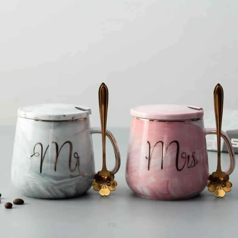 Simple Ceramic Cup with Cover for Home Kitchen