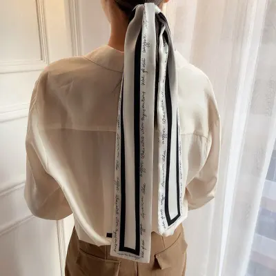 Women Temperament Letter Pattern Small Ribbon Hair Accessories Polyester