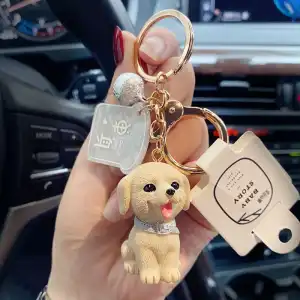 Cute Dog Shaped Resin Alloy Decorative Key Chain