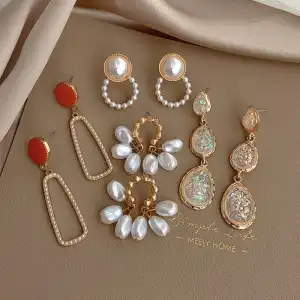 4pair/set Women Retro Geometric Design Earrings Set