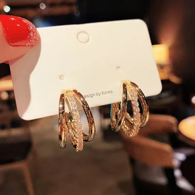Women Fashion Rhinestone Decorative Ear Hoop