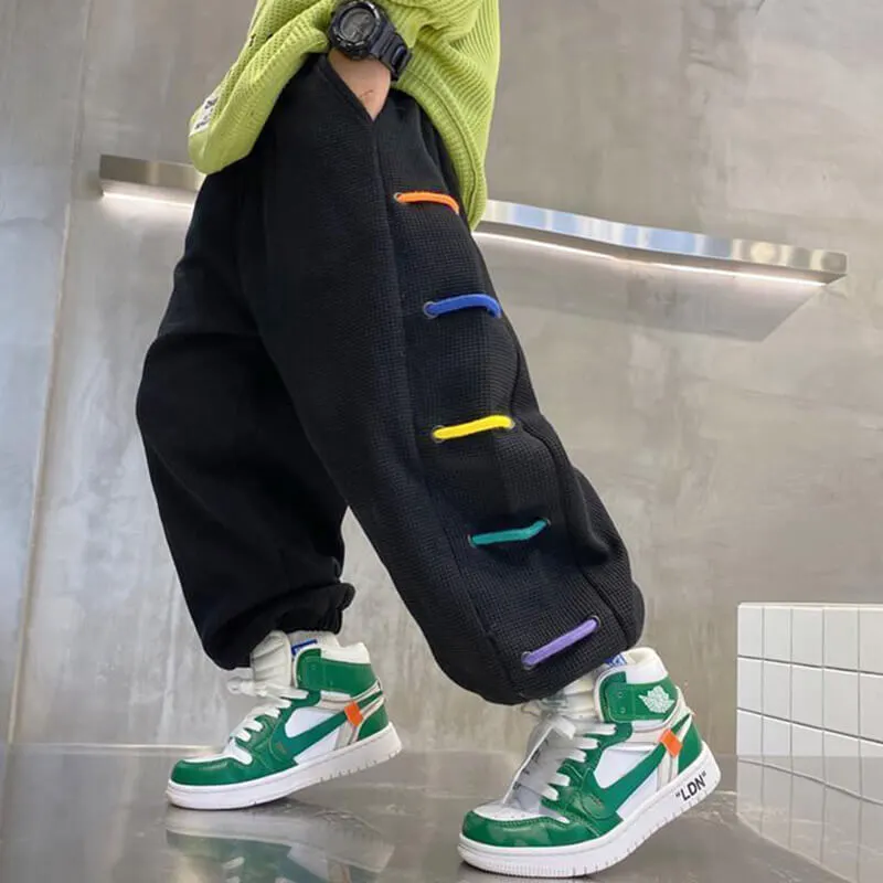 Boys Fashion Rainbow Tether Design Casual Cotton Pants
