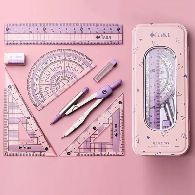 7pcs/set Student Multifunctional Drawing Tools Set with Plastic and Metal Materials