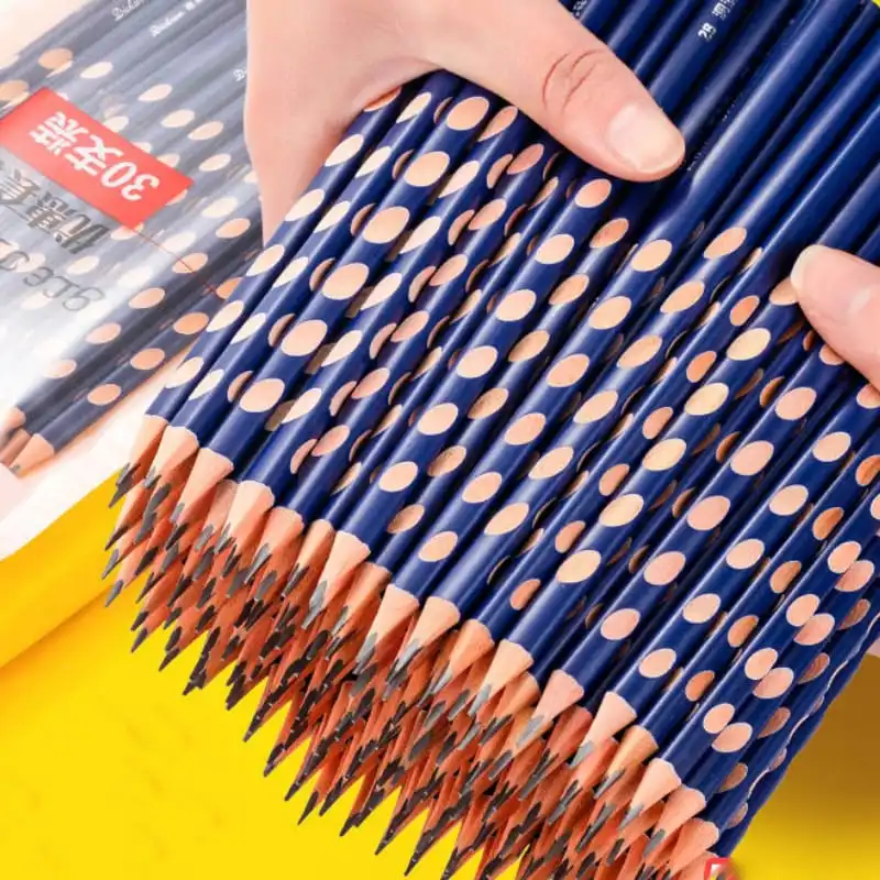 30pcs/pack Stationery Drawing Pencils for Students, Wooden 17.5cm 2mm Lead