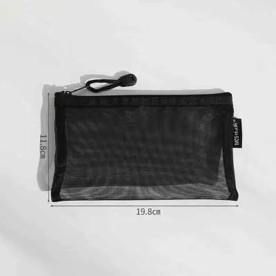 See Through Nylon Pencil Case Simple Tulle Transparent Pen Bag