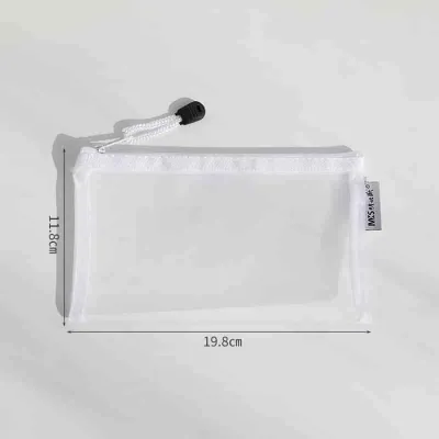 See Through Nylon Pencil Case Simple Tulle Transparent Pen Bag