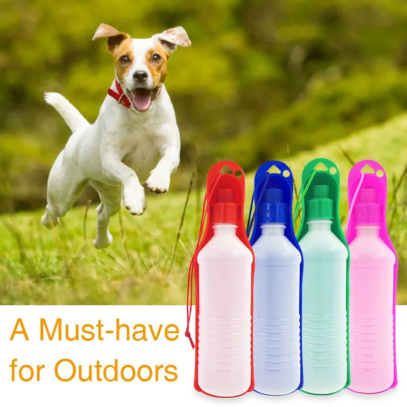500ML Folding Pet Dog Cat Outdoor Portable Drinking Bottle PP Material