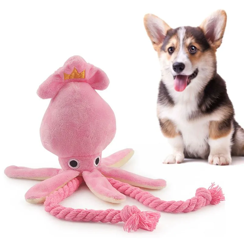 Cute Plush Octopus with Rope Pet Dog Toy - Interactive Fun
