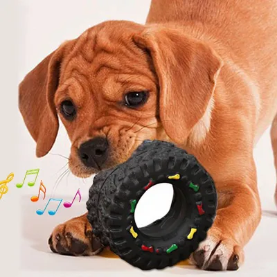 Squeaky Tyre Shape Molar Training Pet Vinyl Toys Home Pet Products