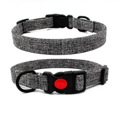 Bohemian Style Canvas Dog Collar Adjustable Half Metal Buckle Pet Accessories