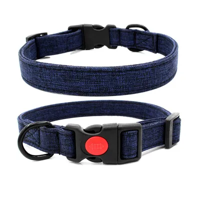 Bohemian Style Canvas Dog Collar Adjustable Half Metal Buckle Pet Accessories
