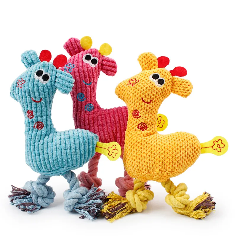 Pet Cotton Rope Plush Fawn Squeaky Toy