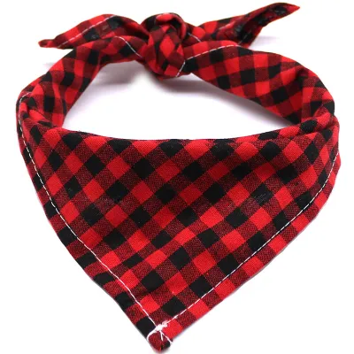 Pet Triangle Plaid Scarf for Cats and Dogs, Adjustable Sizes S-M, Soft Cotton Home Pet Products