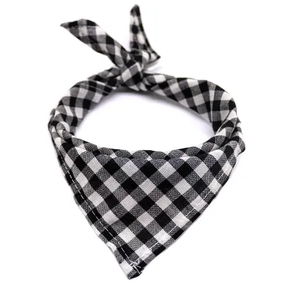 Pet Triangle Plaid Scarf for Cats and Dogs, Adjustable Sizes S-M, Soft Cotton Home Pet Products