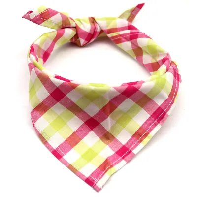 Pet Triangle Plaid Scarf for Cats and Dogs, Adjustable Sizes S-M, Soft Cotton Home Pet Products