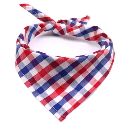 Pet Triangle Plaid Scarf for Cats and Dogs, Adjustable Sizes S-M, Soft Cotton Home Pet Products