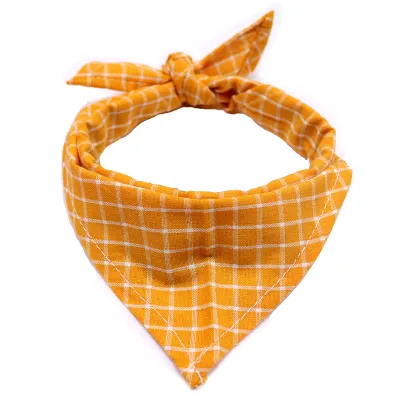 Pet Triangle Plaid Scarf for Cats and Dogs, Adjustable Sizes S-M, Soft Cotton Home Pet Products