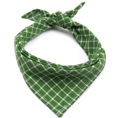 Pet Triangle Plaid Scarf for Cats and Dogs, Adjustable Sizes S-M, Soft Cotton Home Pet Products