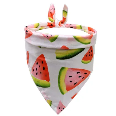 Pets Fruit Duck Printed Cotton Triangle Scarf for Small Animals