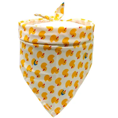 Pets Fruit Duck Printed Cotton Triangle Scarf for Small Animals