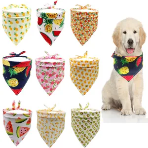 Pets Fruit Duck Printed Cotton Triangle Scarf for Small Animals