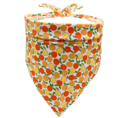 Pets Fruit Duck Printed Cotton Triangle Scarf for Small Animals