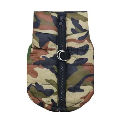 Pets Camouflage Pattern Sleeveless Zipper Vest Clothing