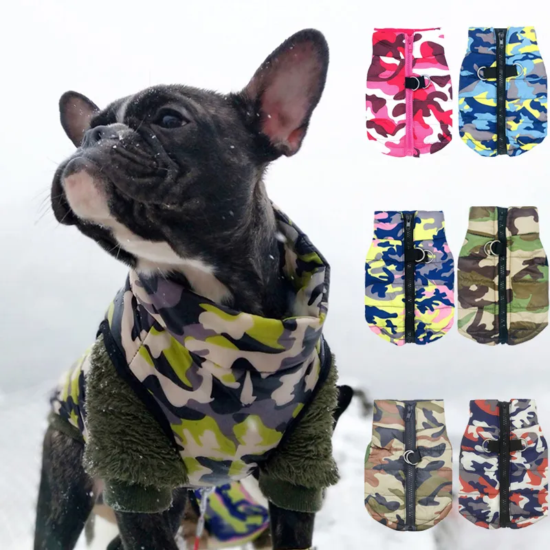 Pets Camouflage Pattern Sleeveless Zipper Vest Clothing