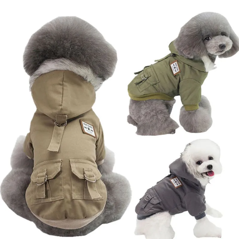 Pets Solid Color Cotton-Padded Clothes Universal Pet Apparel