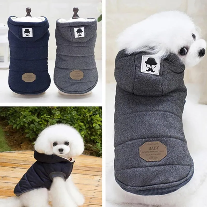 Pet Winter Warm Hooded Two Feet Dog Clothing