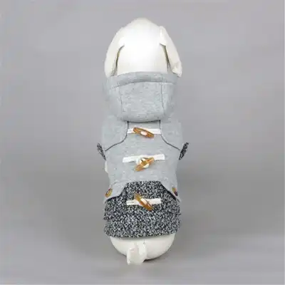 Dog Horn Button Style Hooded Coat for Pets