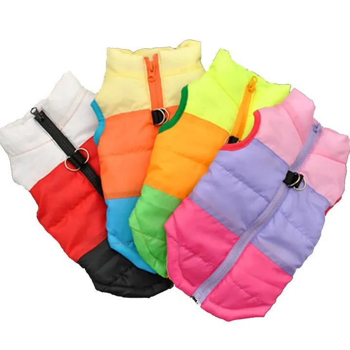 Dog Winter Warm Patchwork Color Leisure Clothes for Pets