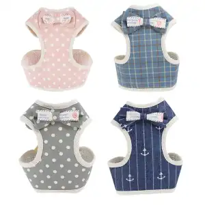 Pet Bowknot Decoration Vest And Pulling Rope Set For Small Medium Large Dogs