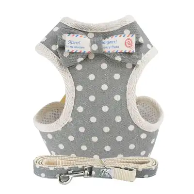 Pet Bowknot Decoration Vest And Pulling Rope Set For Small Medium Large Dogs