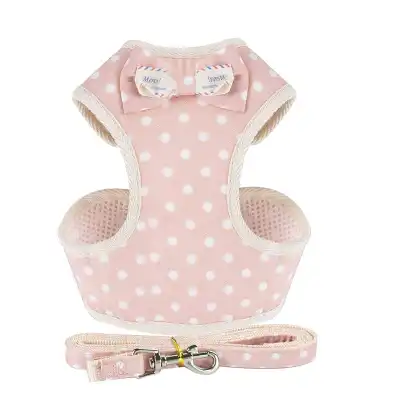 Pet Bowknot Decoration Vest And Pulling Rope Set For Small Medium Large Dogs