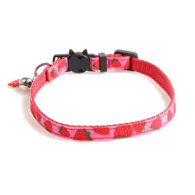 Little Bell And Fruit Printing Pet Collar Polyester Stretchable