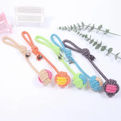 Creative Pet Molar Training Ball - Cotton Rope Interactive Dog Toy for Dental Health