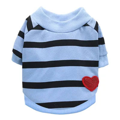 Pet Heart Decorate Stripe Printed T-shirt for Universal Gender