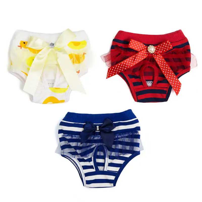 S-XL Pet Striped Menstrual Period Physiological Pants for Cats Dogs