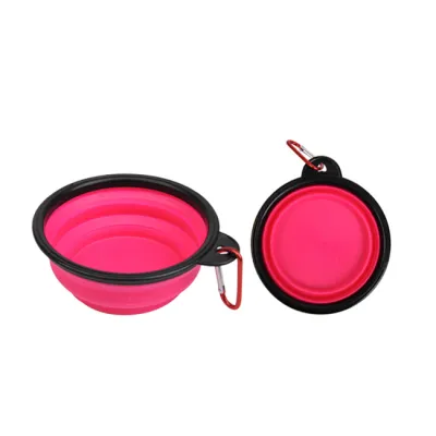 Collapsible Silicone Dog Cat Bowl Portable Pet Feeding Bowl Lightweight Outdoor Travel Accessory Multicolor