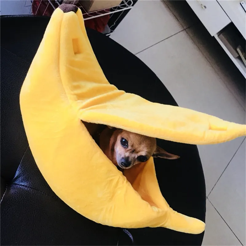 55*20*15cm Banana Shape Warm Portable Pet Bed House for Dogs Cats