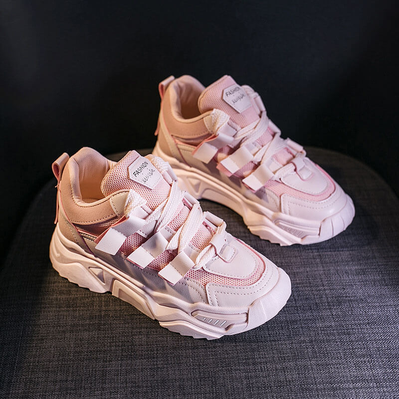 Wholesale Size:4.5-8.5 Women Fashion Lace-up Sneakers