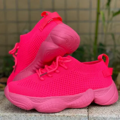 Women Fashion Casual Solid Color Breathable Mesh Sneakers Plus Size