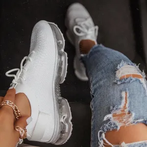 Women Casual Breathable Lace Up Mesh Sneakers Low Top Sports Shoes Size 4.5-11