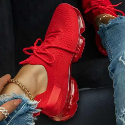 Women Casual Breathable Lace Up Mesh Sneakers Low Top Sports Shoes Size 4.5-11