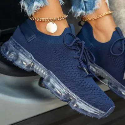 Women Casual Breathable Lace Up Mesh Sneakers Low Top Sports Shoes Size 4.5-11